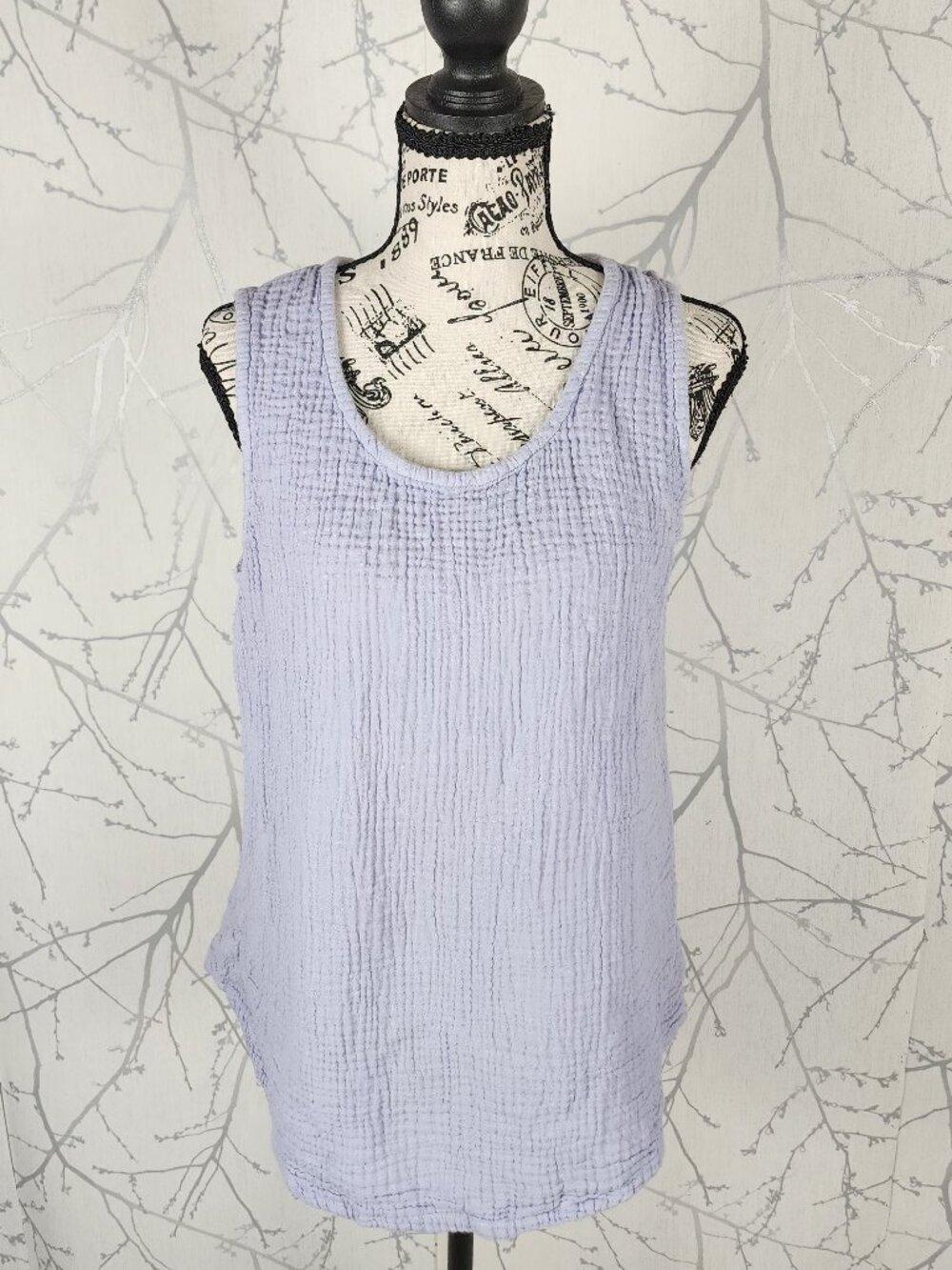 Shannon Passero Lavender Cotton Gauze Round Neck Tank